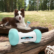 Wickedbone Petzoor PlayBone smart toy with dog in outdoor setting.