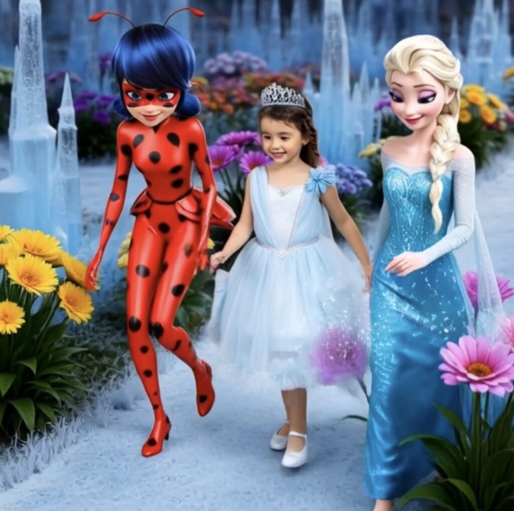 Custom kids animation created from real child photo in magical forest