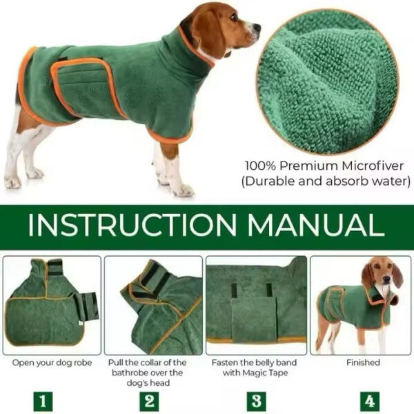pet bathrobe large dog body wrap bath after suction fast dry breathable four seasons clean dog bathrobe