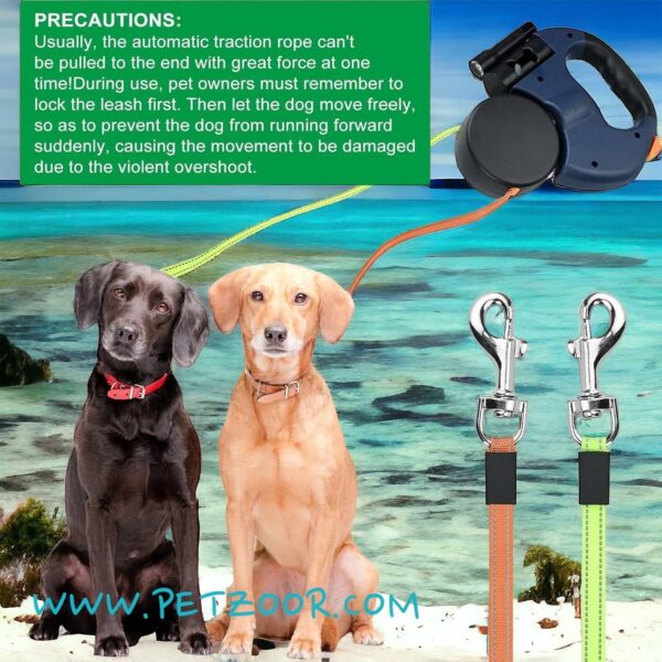 retractable dog leash petzoor twinlead