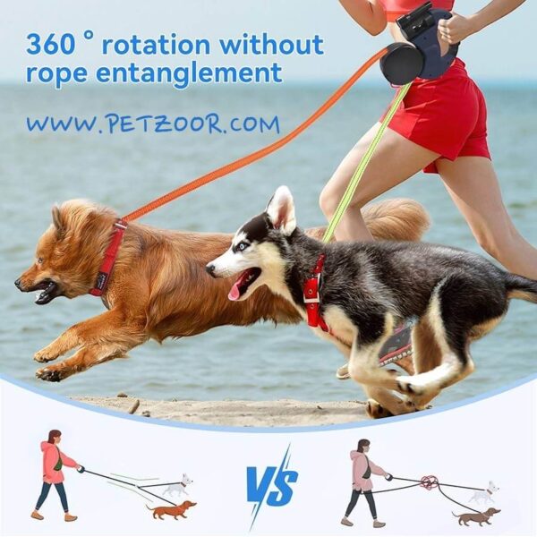 retractable dog leash petzoor twinlead