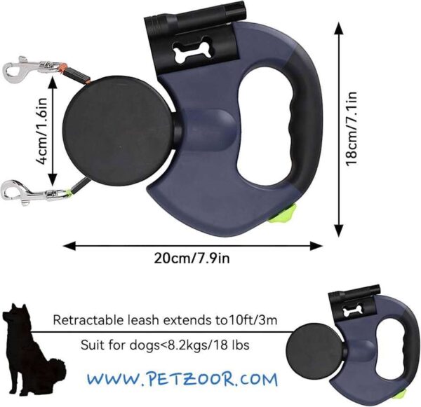 retractable dog leash petzoor twinlead