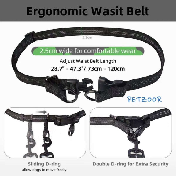 reflective hands free dog leash petzoor activestride