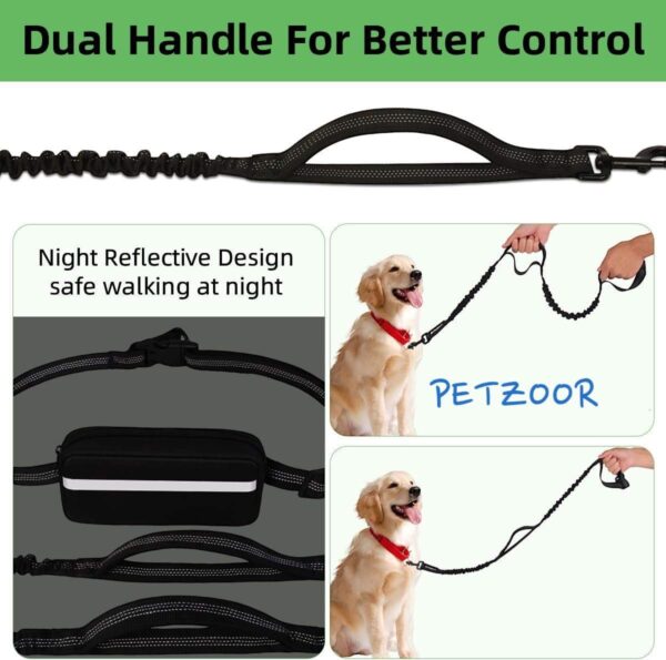 reflective hands free dog leash petzoor activestride