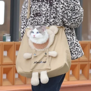Home cozy cat cuddle pouch hoodie | hands free pet carrier sling
